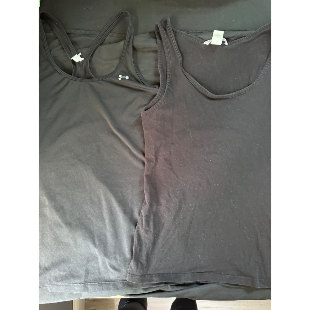 Under Armour HeatGear Racerback & H&M Basic Tank Top Bundle Black XS S